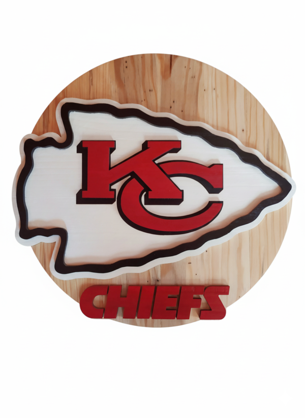 Generated Image November 08, 2025 - 9_04AM Cuadro decorativo de madera Kansas City Chiefs
