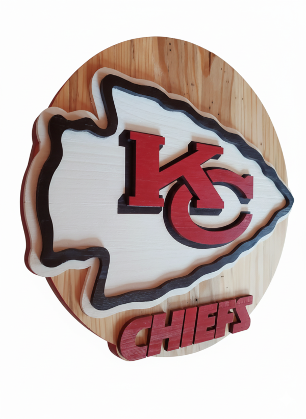 Generated Image November 08, 2025 - 9_14AM Cuadro decorativo de madera Kansas City Chiefs