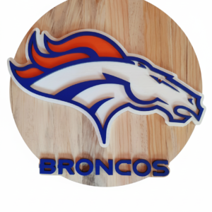 Cuadro decorativo de madera de los Broncos