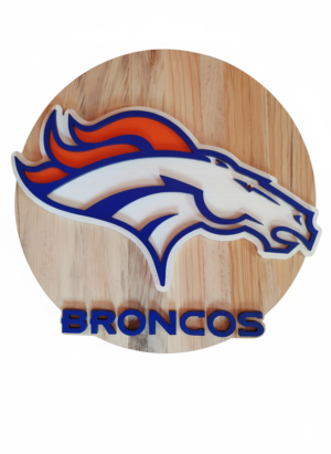 Generated Image November 08, 2025 - 9_21AM Cuadro decorativo de madera de los Broncos