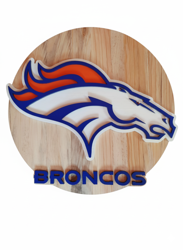 Cuadro decorativo de madera de los Broncos