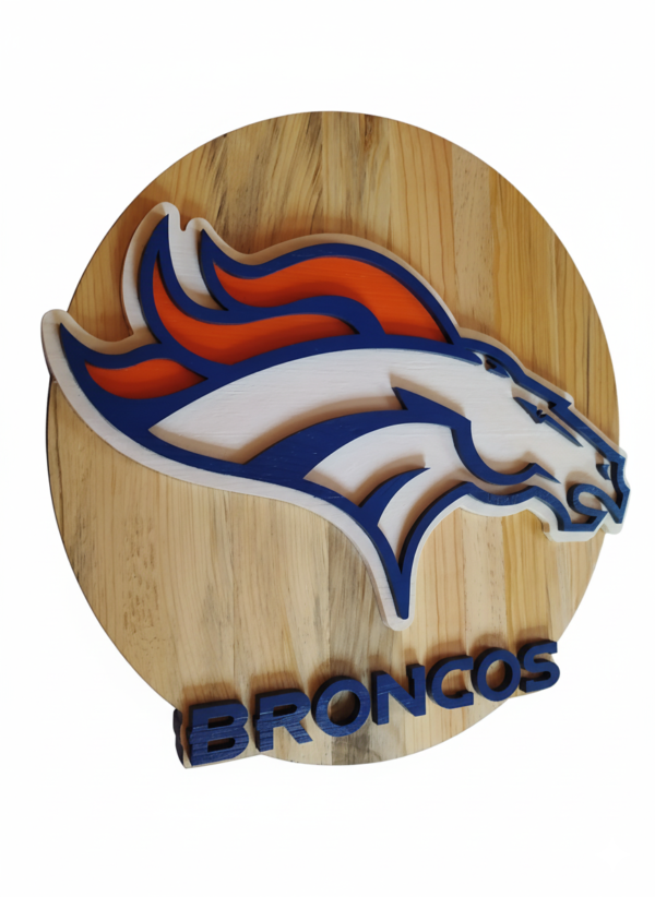 Cuadro decorativo de madera de los Broncos