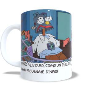 Taza Mug Los Simpsons Trabajo Muy Duro 11oz
