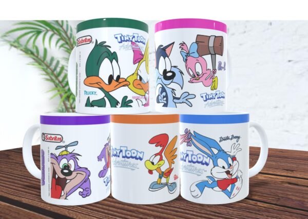 Coleccion Sabrimagicos1 Colección 5 Tazas Cerámicas Sabrimagicos Tiny Toons 11oz
